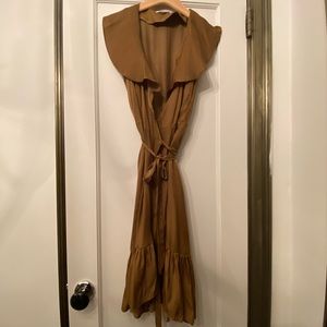 FRNCH Olive/Khaki Wrap Dress